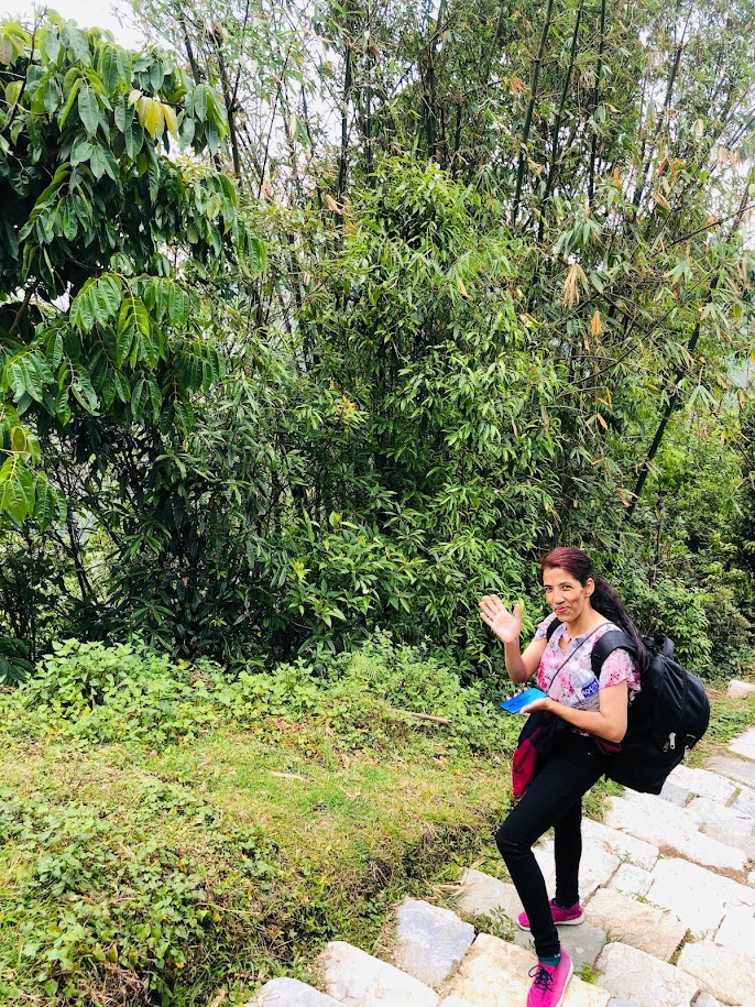 Sarita trekking in the Himalayas